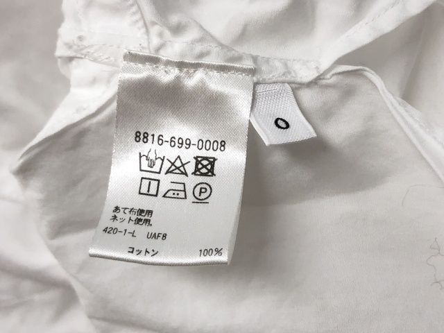 【中古】 LOEFF ロエフ ピンタックバンドカラーシャツ 8816-699-0008 ホワイト 0 111394024 中古】 LOEFF ロエフ ピンタックバンドカラーシャツ 8816-699
