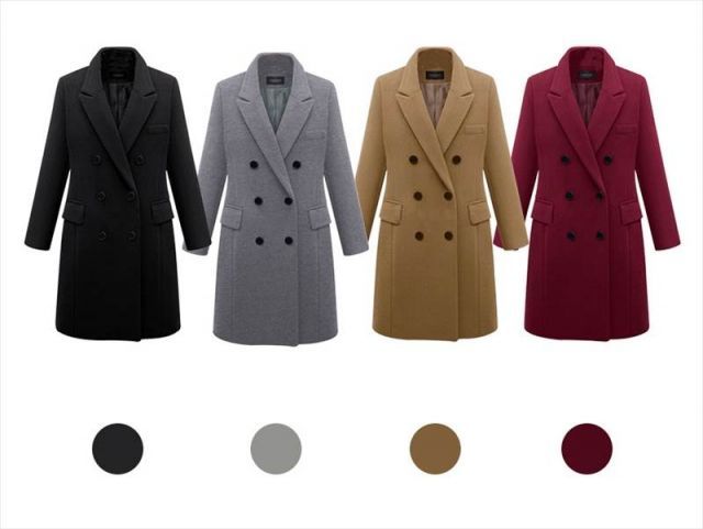 種類1：グレー/XL チェスターコート Pコート ロング アウター コート