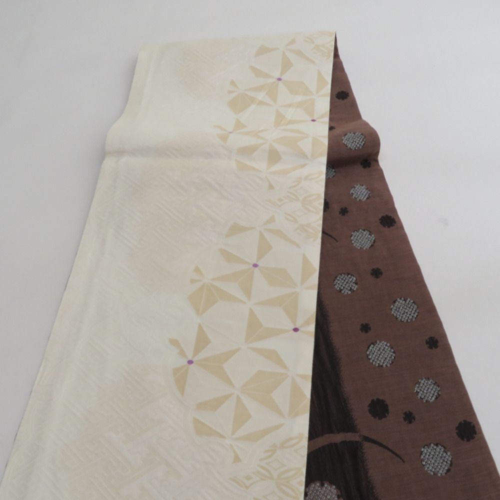 正絹　洒落袋帯　流線 袋帯 正絹 洒落袋帯 華翔苑 スリーシーズンOK 証紙付き 金通三重織