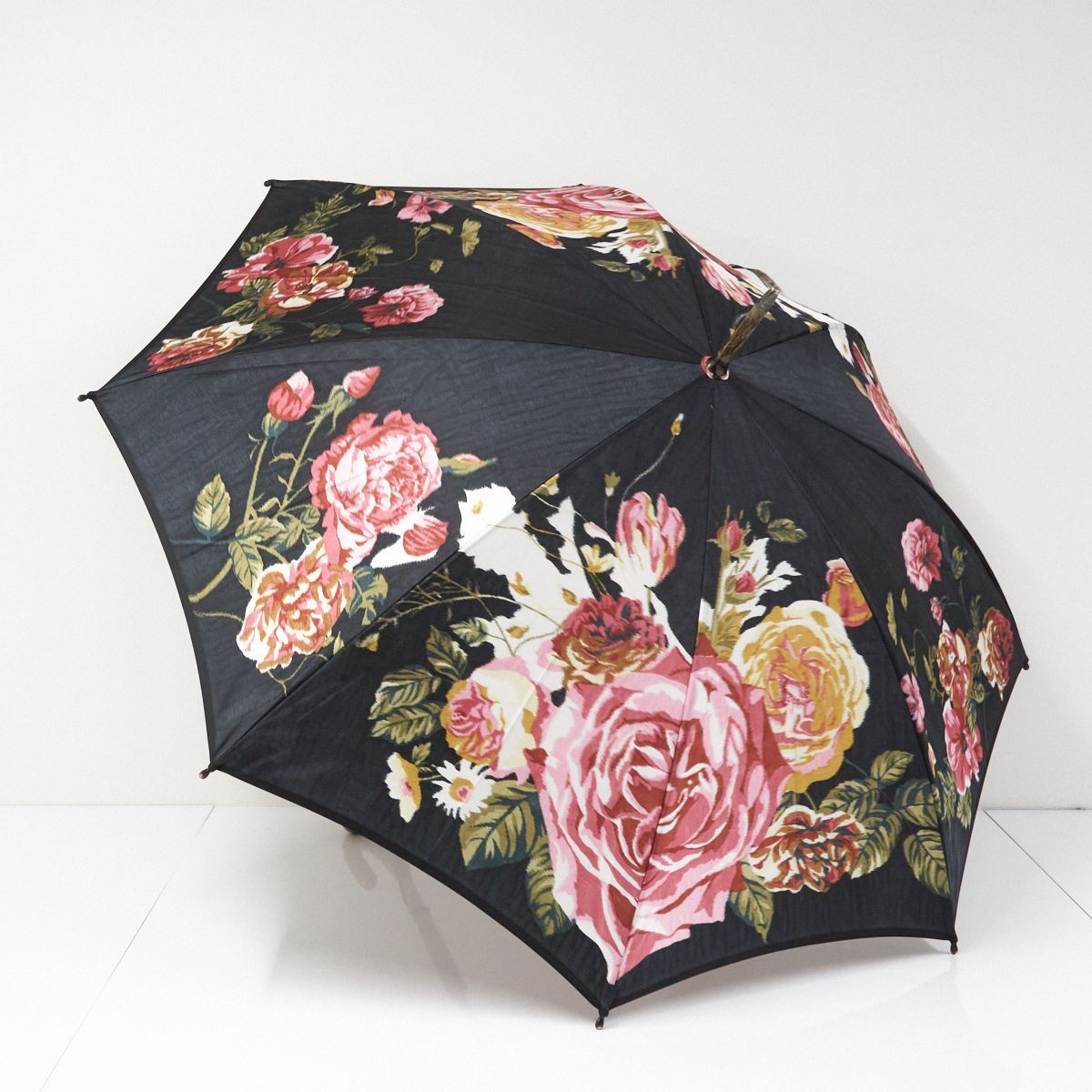 高級傘 モンブランヤマグチ USED美品 ローズ プレシャス 花柄 ほぐし織