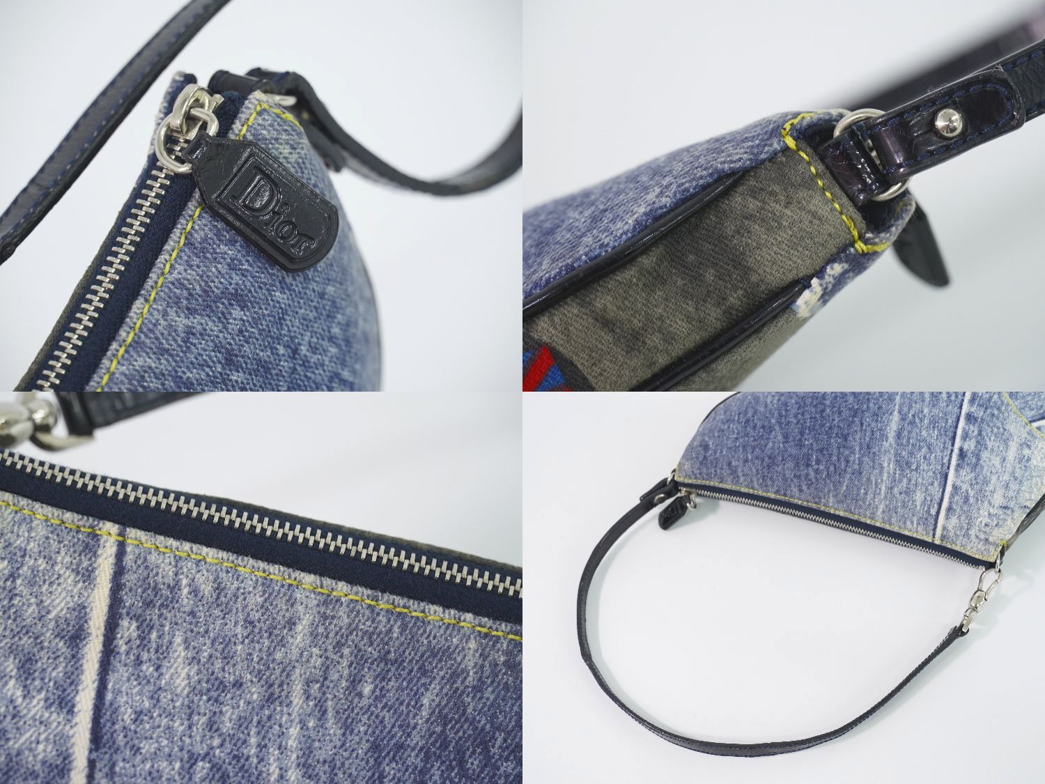 本物 クリスチャン ディオール Christian Dior サドル デニム プリント