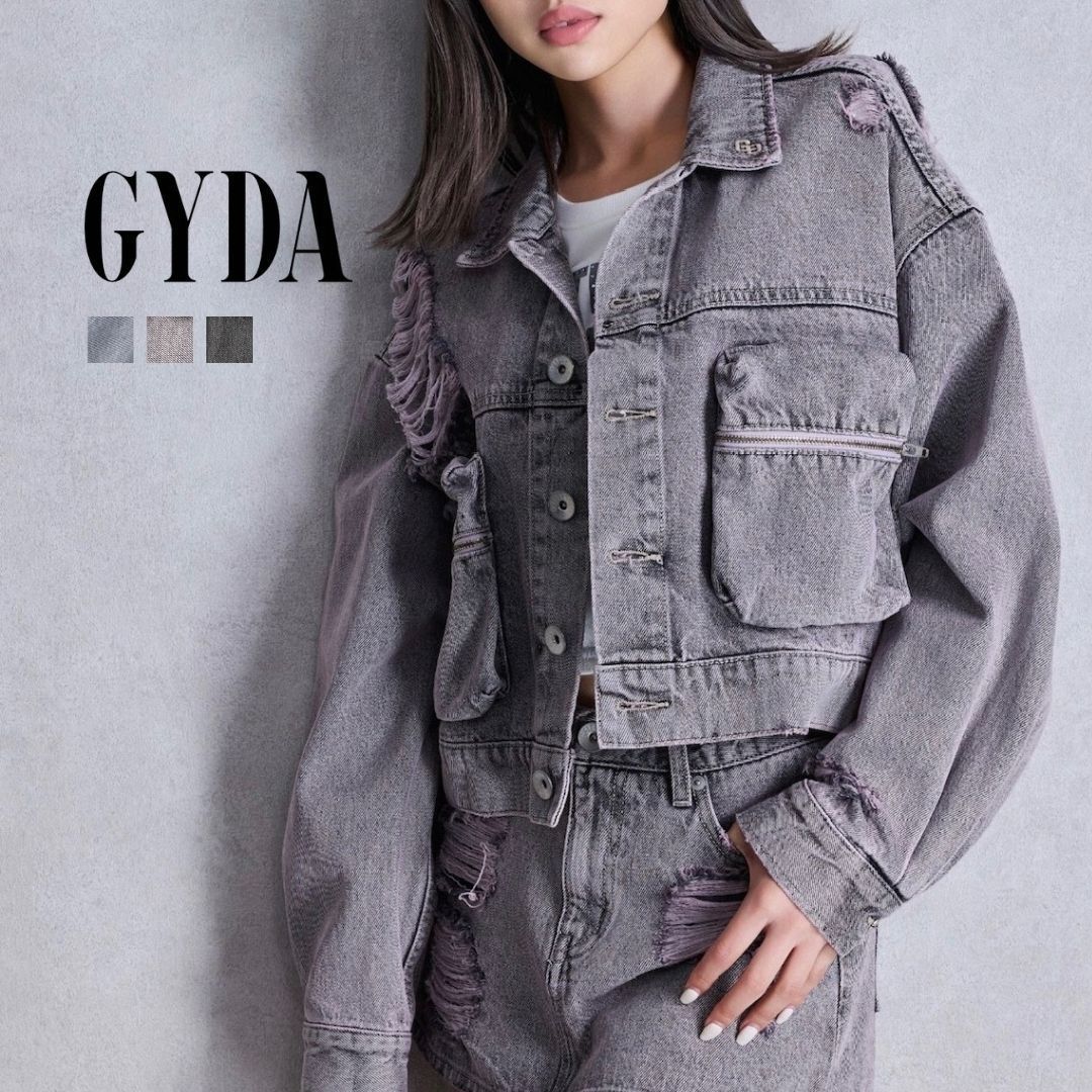 ZIP POCKETダメージショートデニムGジャン GYDA ジェイダ 072540201601 gyda レディース
