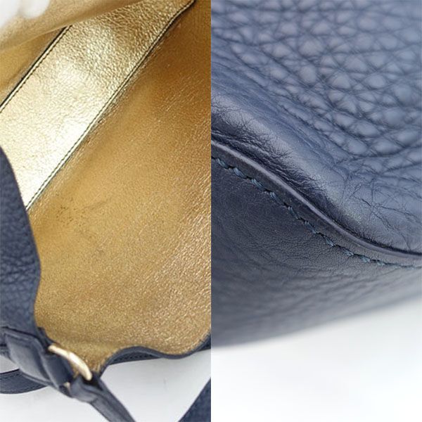 TIFFANY&Co. / ティファニー ■ショルダーバッグ レザー 揉み革 ネイビー ブランド【バッグ/バック/BAG/鞄/カバン】 【中古】 TIFFANY&Co. / ティファニー □ショルダーバッグ レザー 揉み革