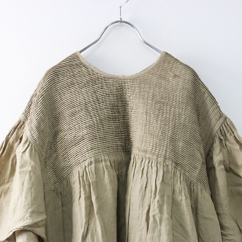 2025 SS メゾンドソイル maison de soil YARN DYE AUTO LOOM 60 s LINEN PLAIN ミニピンタックリネンワンピース 2┃