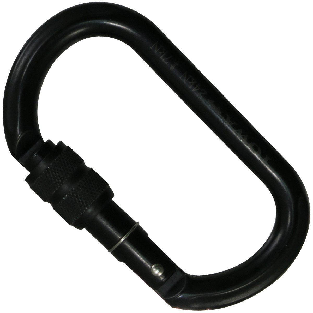 TOWA アルミ製カラビナ オーバル 黒 スクリューロック機構 TAL124SB