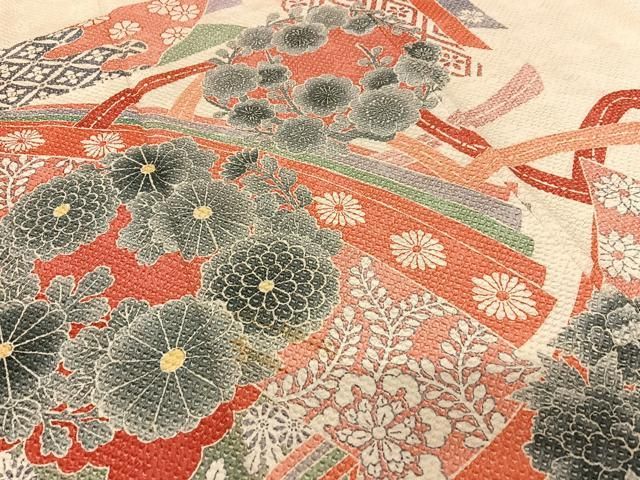 平和屋着物○名門 藤娘きぬたや・総絞り 振袖 束ね熨斗花文 正絹 逸品