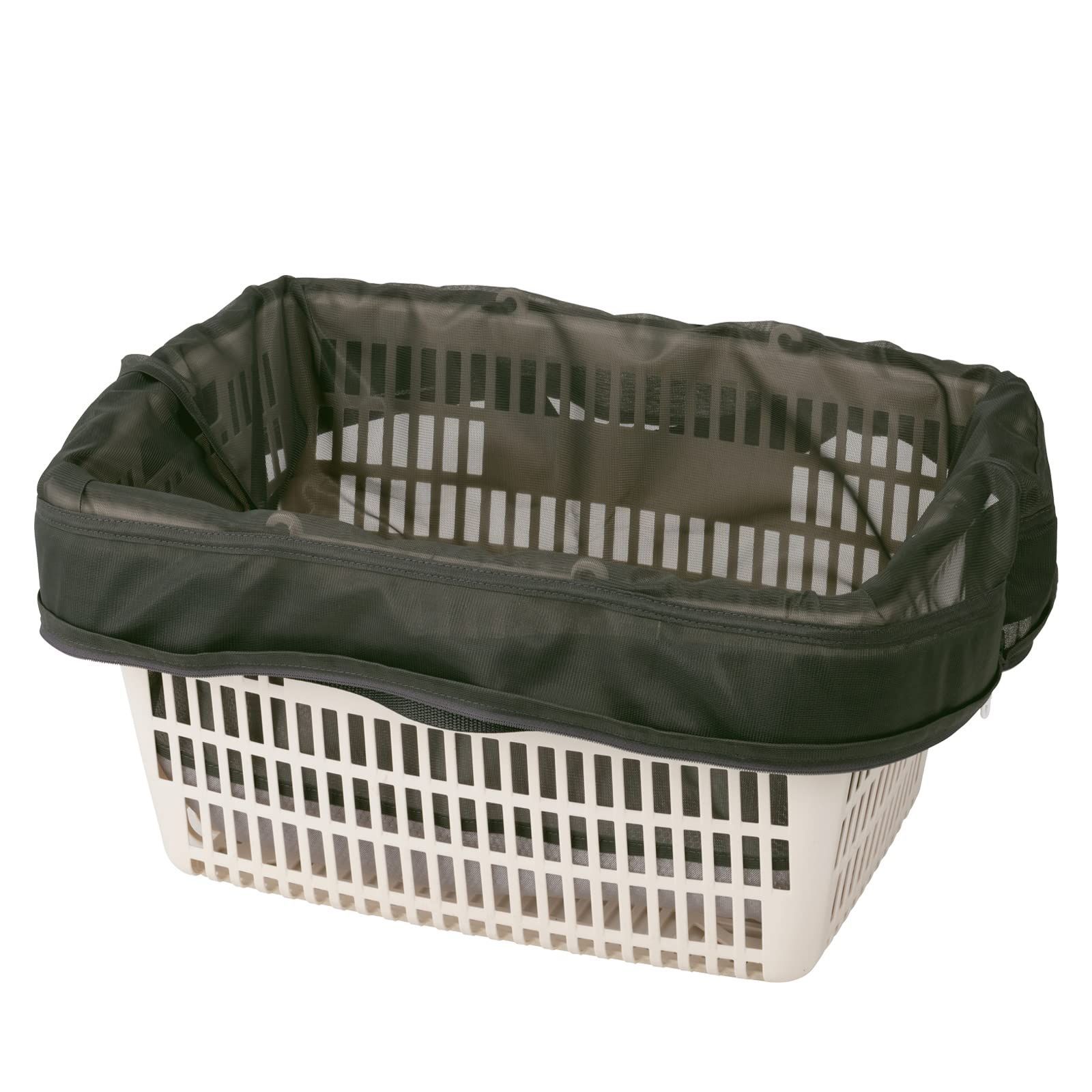 耐荷重10kg ランドリーバッグ 清潔 メッシュ 半自立型 軽量 コンパクト 大容量 057248 横84cm×縦35cm×底マチ13cm 買い物カゴ 洗濯機で洗える レジ エコバッグ (Daiya) ダイヤ