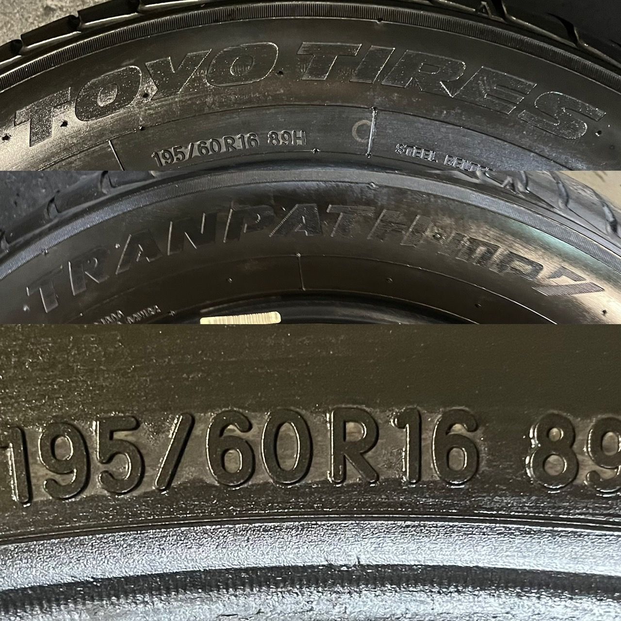 9.5分山 2024年製 国産 195/60R16 トーヨー トランパス mp7 9.5分山 2024年製 国産 195/60R16 トーヨー トランパス mp7
