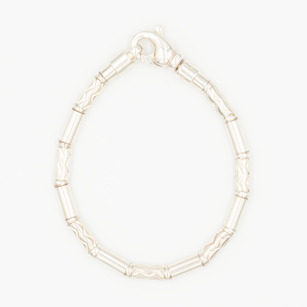 ティファニー エッチド ブレスレット アズテック ジグザグ シルバー 19.3cm 2002年頃 Tiffany