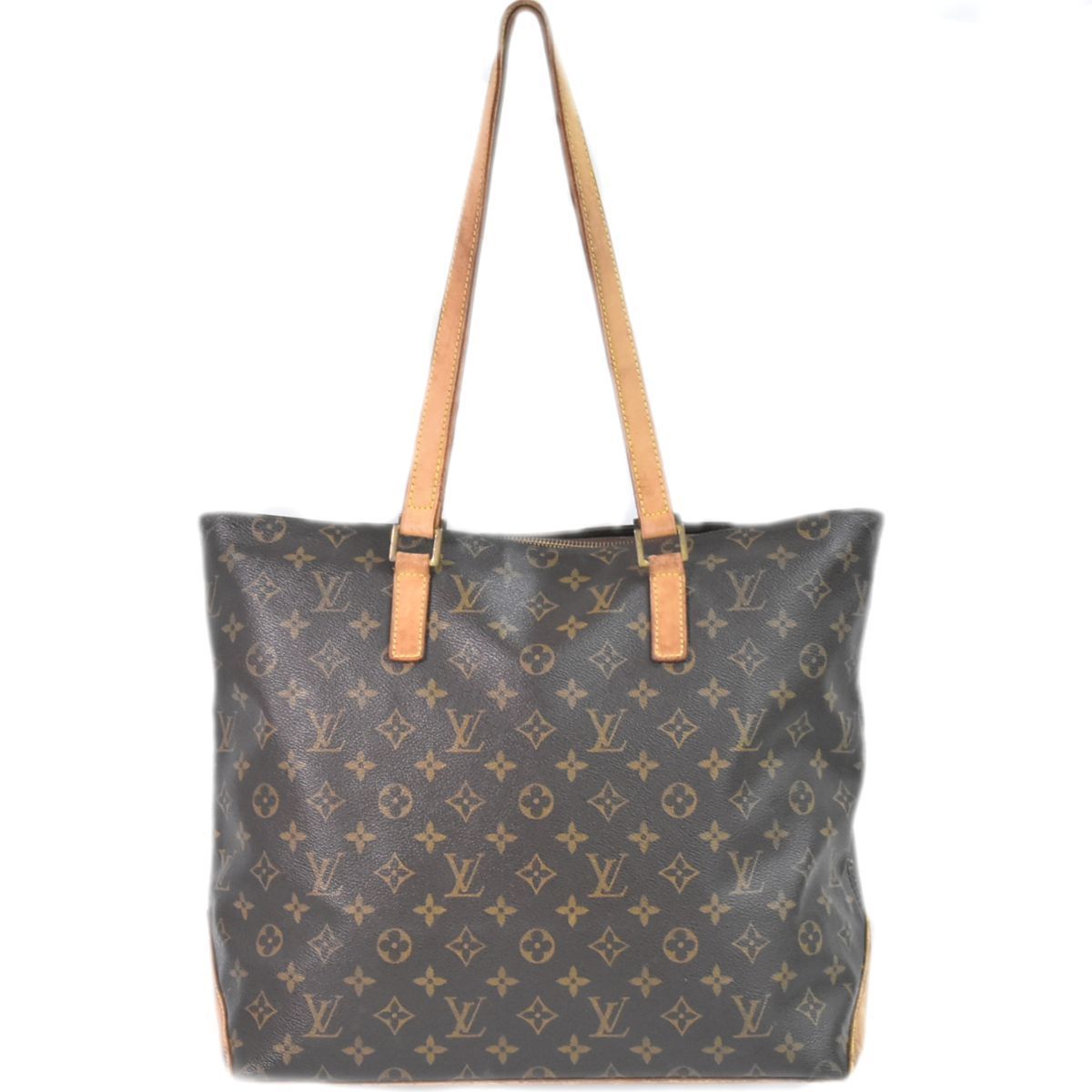 本物 ルイヴィトン LOUIS VUITTON LV カバメゾ モノグラム ショルダーバッグ トートバッグ ブラウン M51151 CABAS mezzo ビトン バッグ ジェンダーフリー ジェンダーレス 中古 【フォロー割】