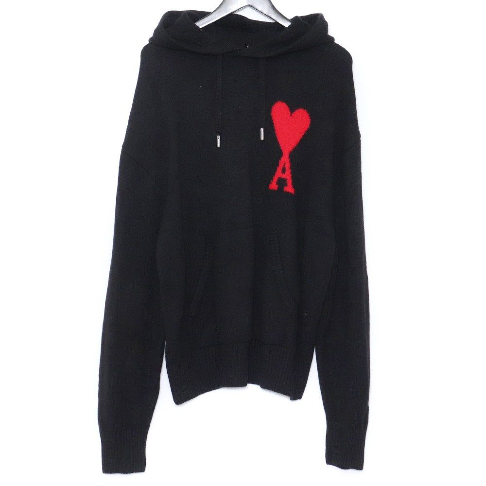 AMI PARIS BIG HEART LOGO HOODIE KNIT Lサイズ