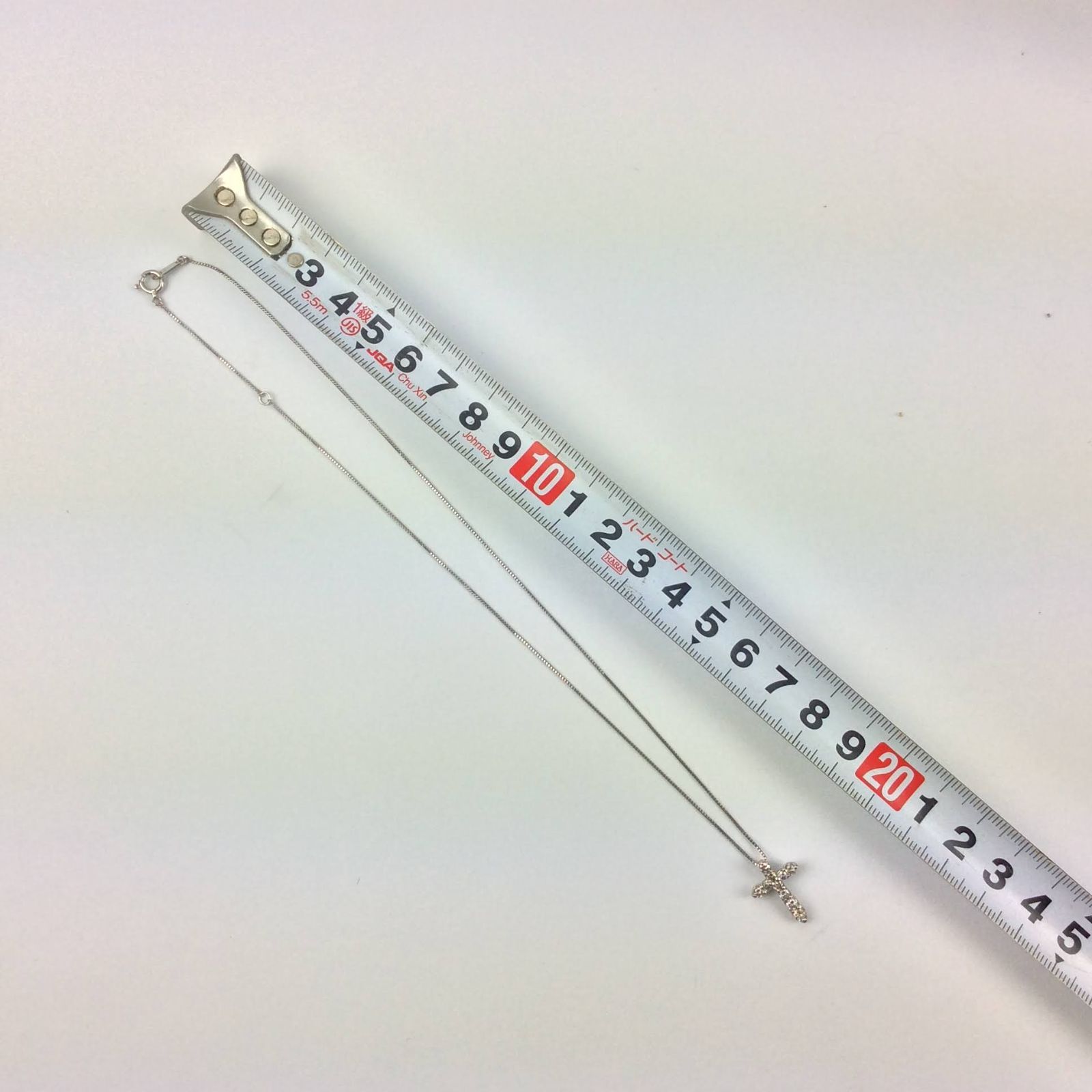 クロスダイヤモンドネックレス 全長40cm ネックレスpt850 トップ