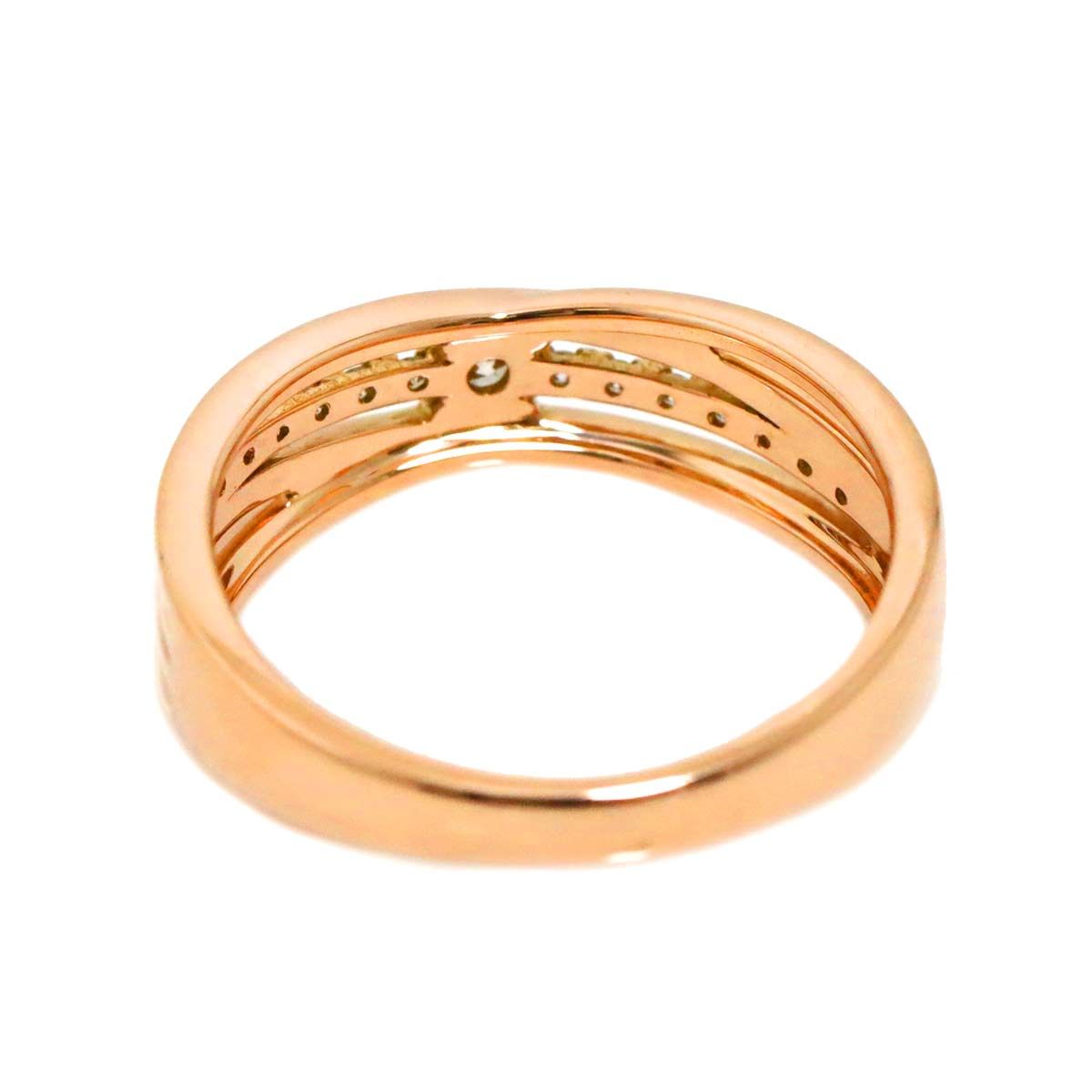 リング 12号 ダイヤ 0.13ct K18 PG ピンクゴールド 750 指輪 Diamond  