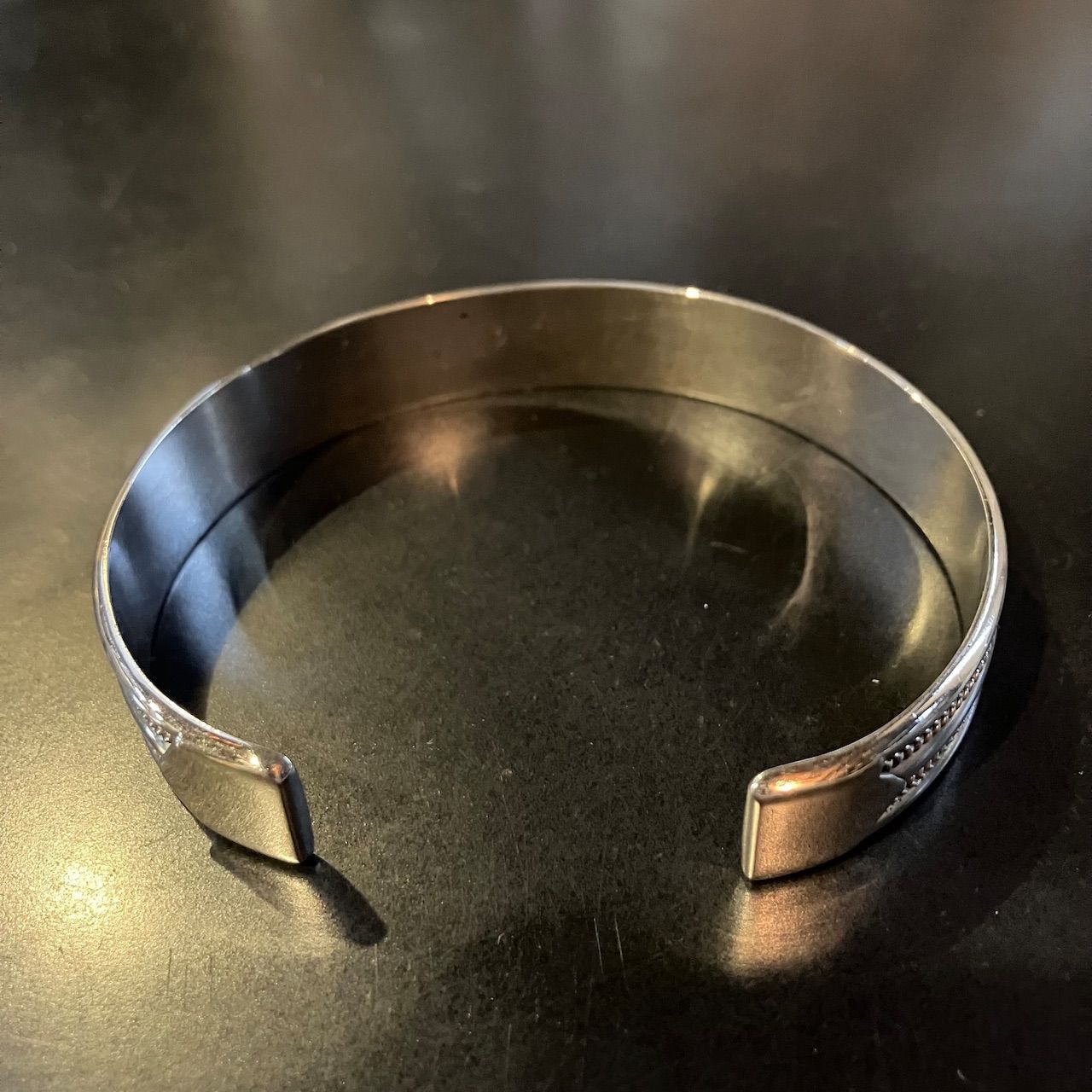 SILVER925 NATIVE DESIGN WIDE BRACELET/シルバー/バングル