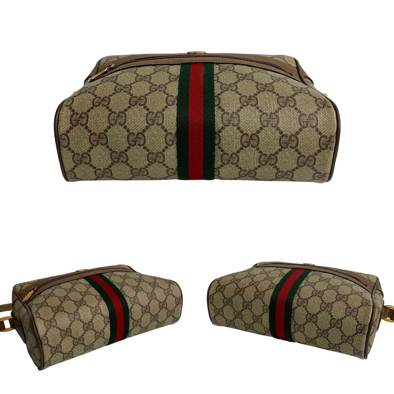 極 美品 GUCCI グッチ オールドグッチ シェリーライン GG ロゴ 柄 金具 レザー 本革 ショルダーバッグ ポシェット ブラウン  25451|mercariメルカリ官方指定廠商|Bibian比比昂代買代購