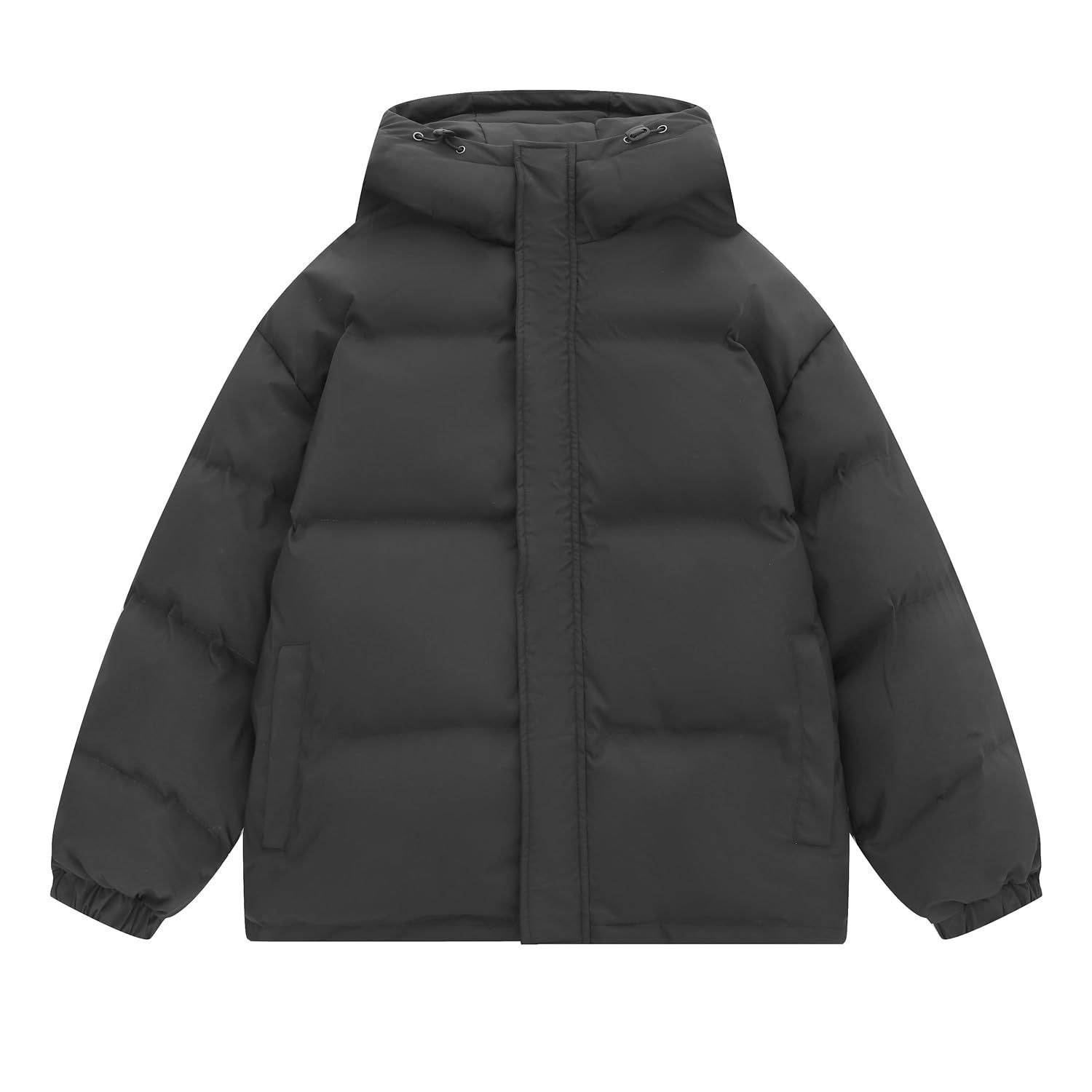 Candy Kiosk 冬服 メンズ 防寒 コート 中綿 フード付き ジッパー ジャケット 大きいサイズ ゆったり 厚手 防風 防寒 ダウンジャケット シンプルデザイン 暖かい 無地 男女兼用 アウター