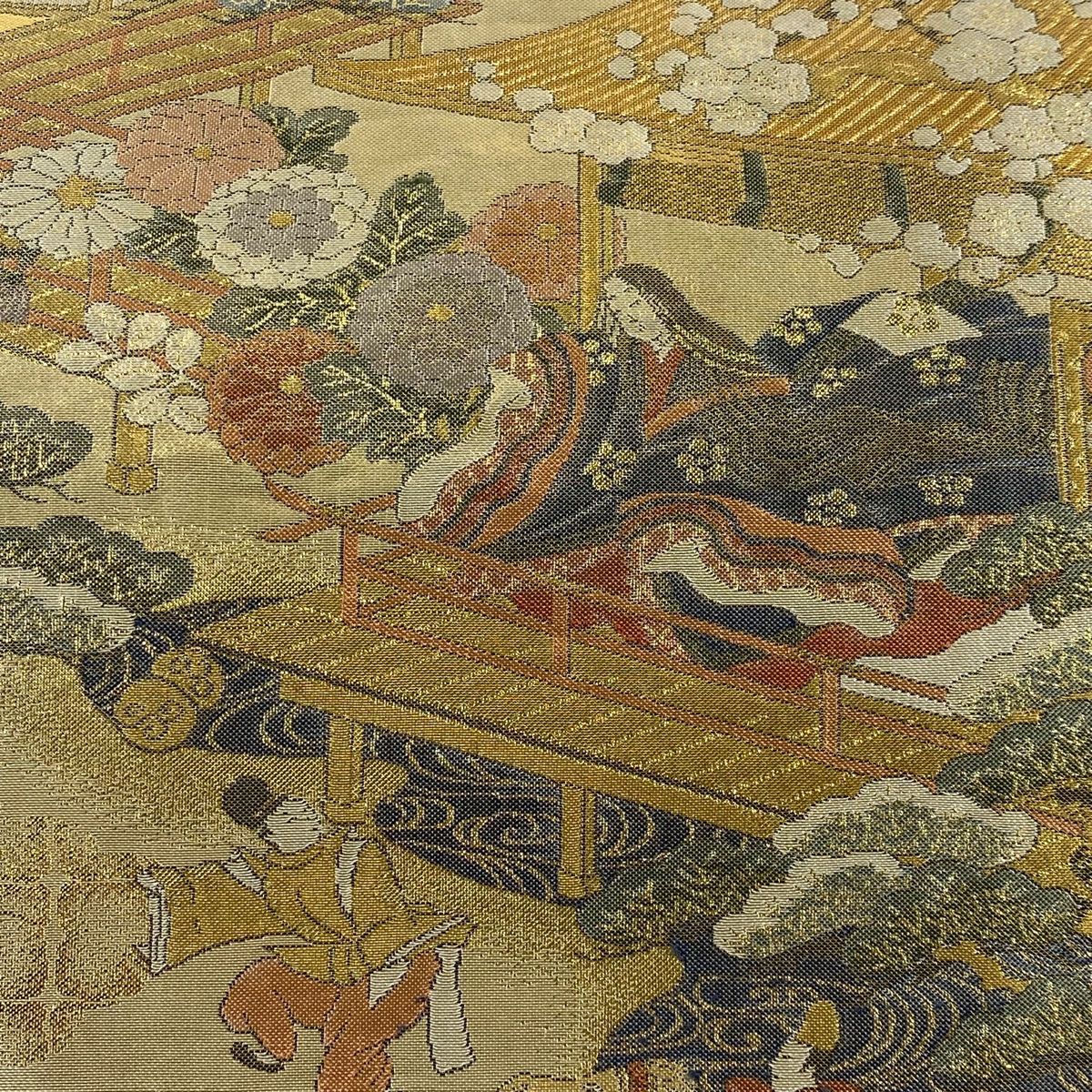 丸帯 名品 宮中風景 姫 箔 金色 全通 正絹 WWW_SUPERTOOLSSHOP_NL