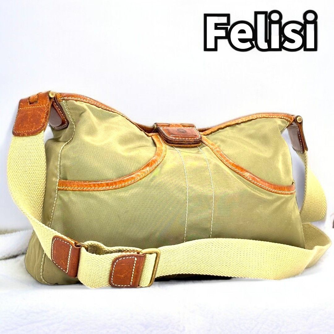 軽くて上質✨ Felisi フェリージ ショルダーバッグ ナイロン レザー