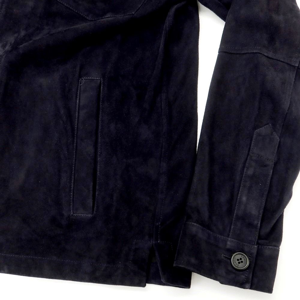 エンメティ／ゴートスキン／レザーブルゾン／ネイビー／46 中古】エンメティ EMMETI ゴートスエード レザーブルゾン ダーク
