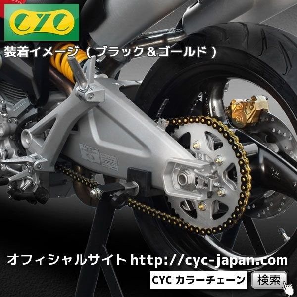 CYC バイクチェーン ホワイト/ゴールド 白/金 黒/金 530-120L カラーチェーン ドライブチェーン Oリング シールチェーン カラー シールチェーン - メルカリ