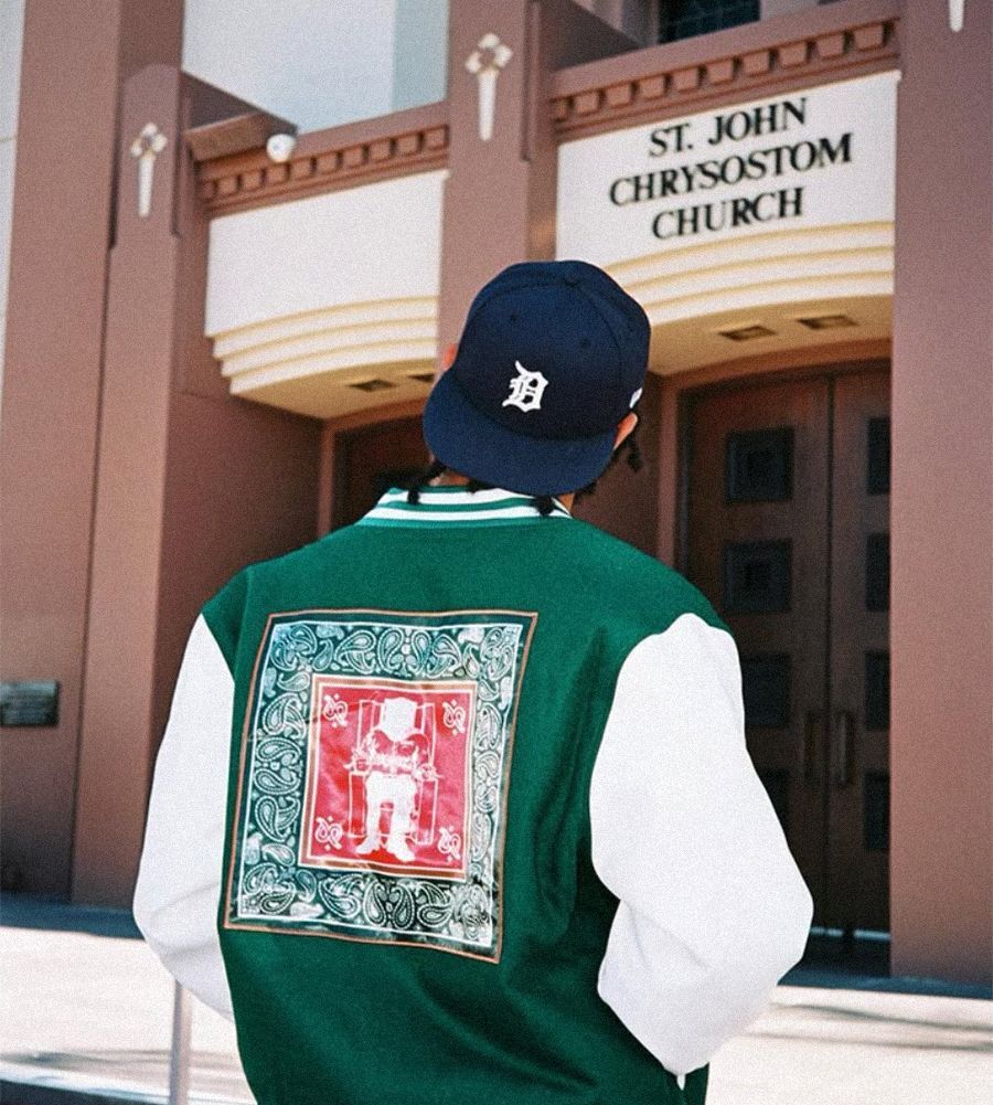 DEATH ROW RECORDS × SNOOP DOGG PAISLEY CHAIR VARSITY JACKET