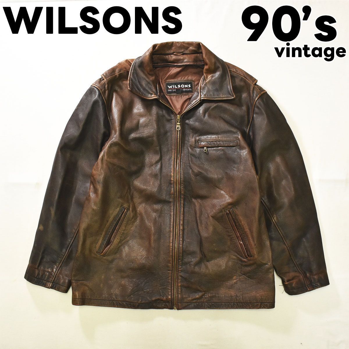 90sヴィンテージ ウィルソンズ WILSONS 本革 レザージャケット XL