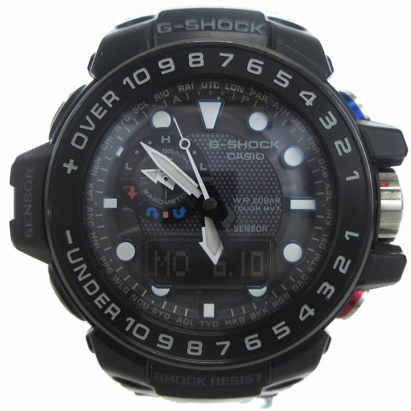 カシオジーショック CASIO G-SHOCK ガルフマスター GULFMASTER 腕時計 アナデジ タフソーラー GWN-1000B-1AJF 黒  ブラック ウォッチ □SM3 - メルカリ