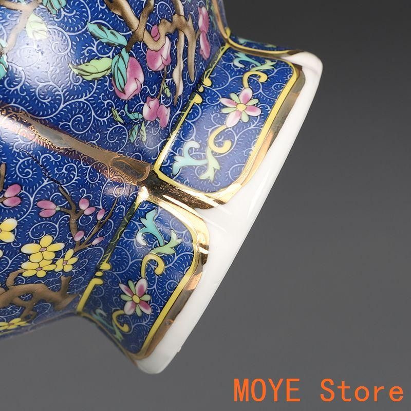 乾隆磁器琺瑯彩花果紋花口瓶 景徳鎮 陶磁器 装飾品 現代工芸品 美術品 置物 乾隆磁器琺瑯彩花果紋花口瓶 景徳鎮 陶磁器 装飾品 現代工芸品