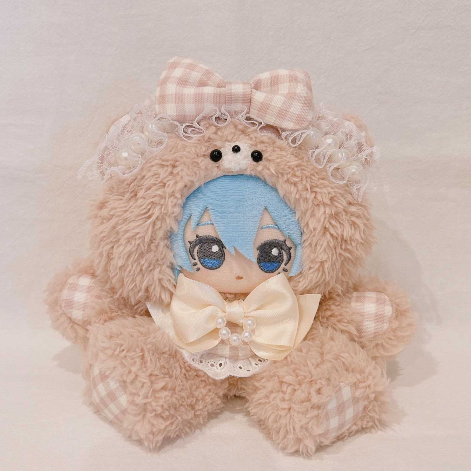 おすわりぬい服  16cm 着ぐるみ  46 おすわりぬい服 !16cm! 46〕おすわり ぬい服 16cm 着ぐるみ ねこ 淡