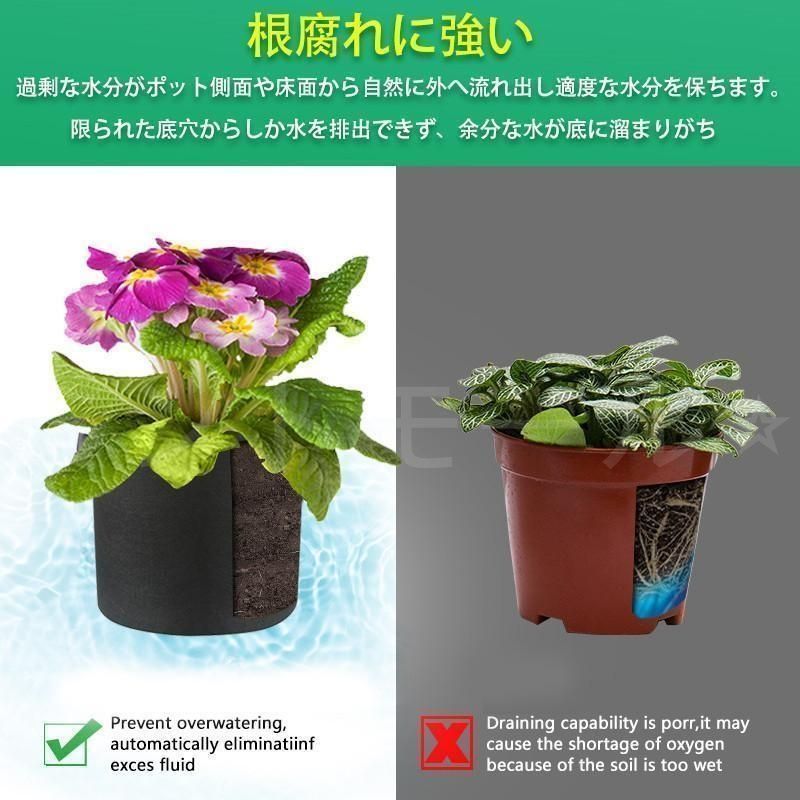 不織布ポット 5ガロン 不織布プランター 5個セット 植木鉢 10号