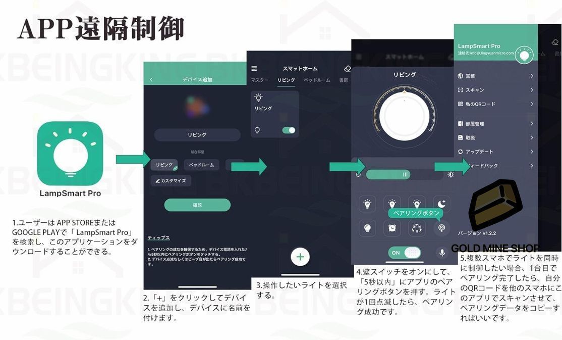 APP遠隔制御 無段階調光調色