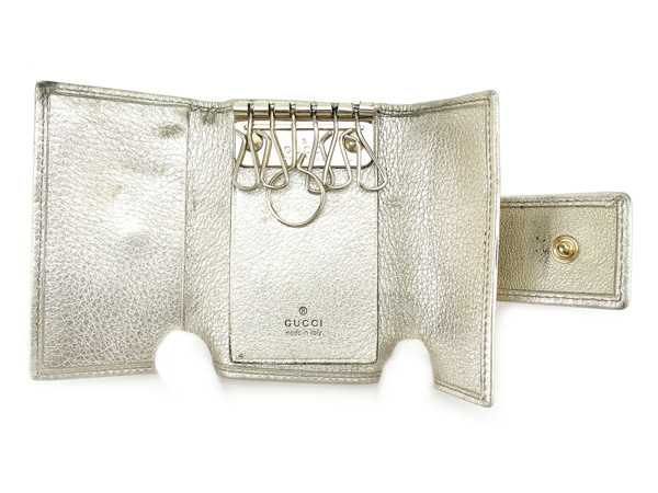 GUCCI キーケース ベージュ キャンバス オフィディア〕キーケースベージュ＆エボニー GGスプリーム