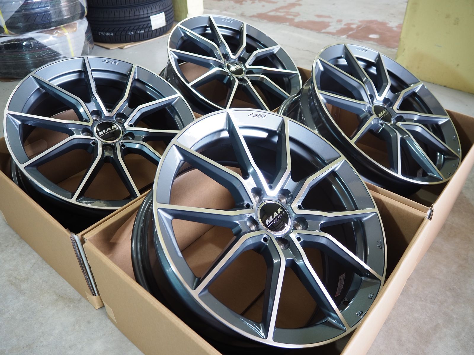 車種専用設計 MAK アルジェントFF 17inch 7.5J 5H112+48 ベンツ Aクラス W177 新品輸入 205/55R17 純正センターキャップ・ボルト対応