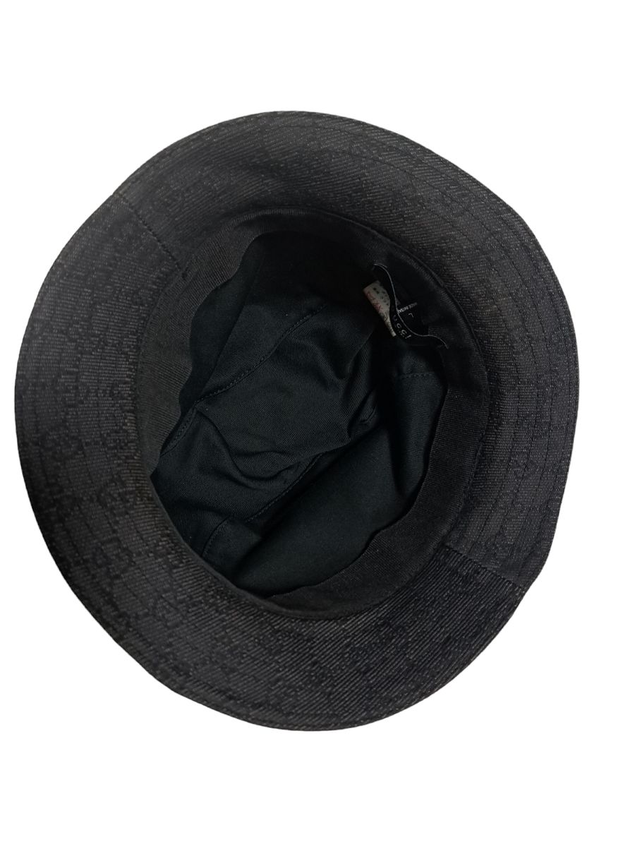 グッチ 帽子 GG柄 デニム ブラック 黒 GG ハット L メンズ レディース