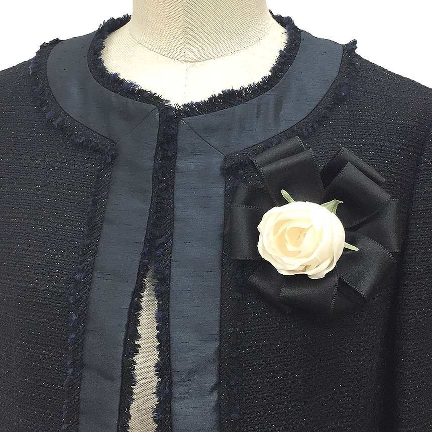 【胸元に華を添える】CHANEL コサージュ ブローチ レア物 シャネル CHANEL カメリア コサージュ ブローチ 花 白黒