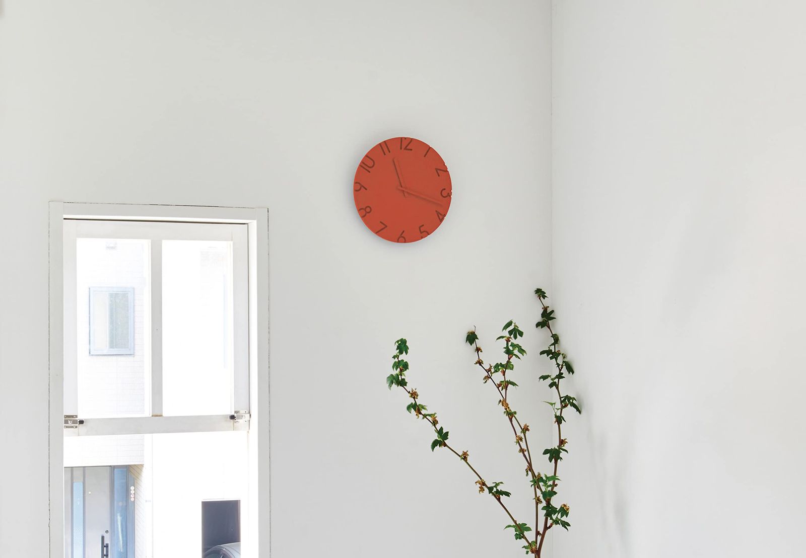 カーヴド ド 掛け時計 アナログ 橙 NTL16-06 レムノス OR Lemnos