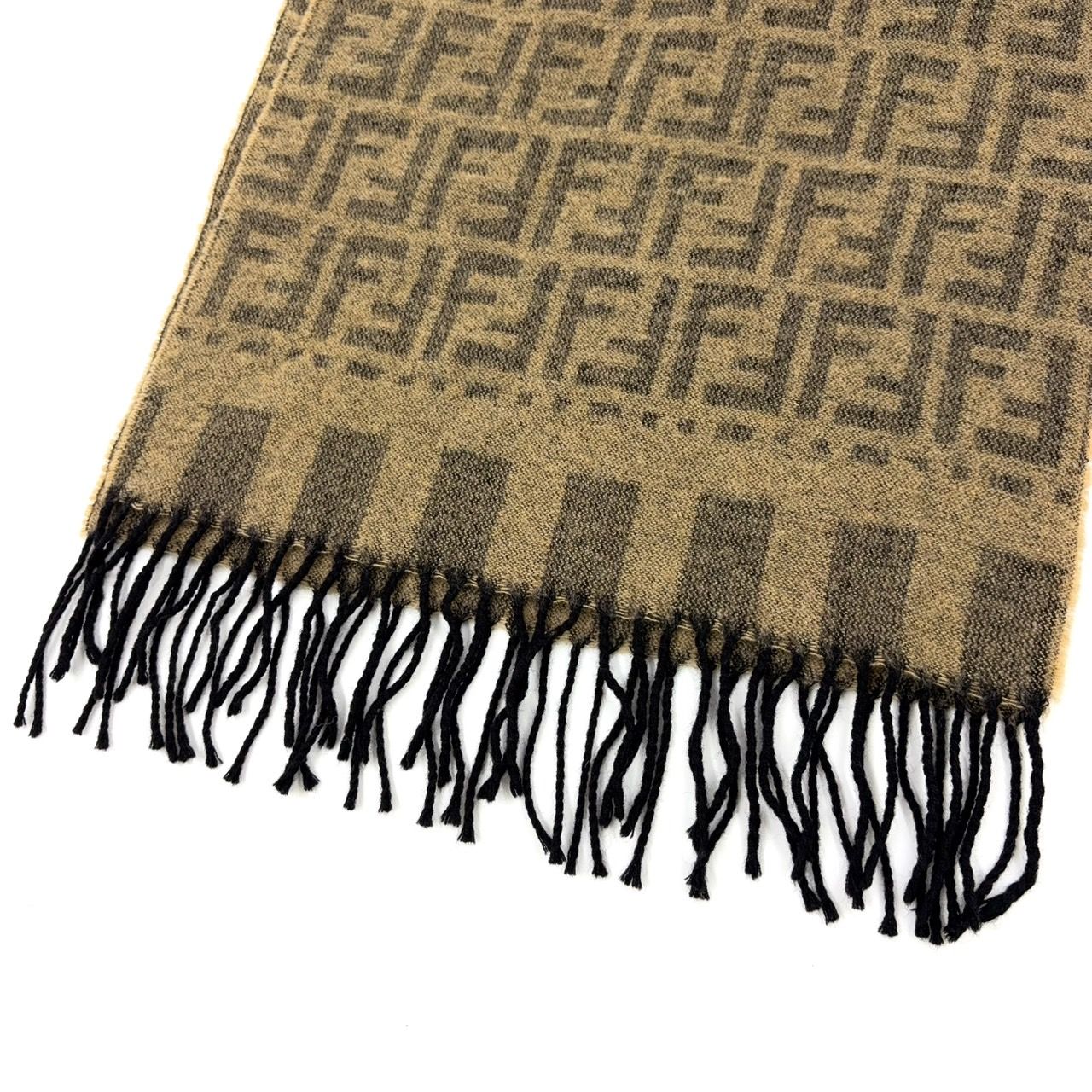 極美品 FENDI フェンディ ズッカ FF柄 ブラウン ウール マフラー FENDI FF柄 ズッカ ショール ウール ブラウン マフラー - メルカリ