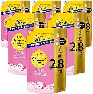 ケース販売 レノア クエン酸in 超消臭 すすぎ消臭剤 クリアフローラル 詰め替え 1080mLx6袋