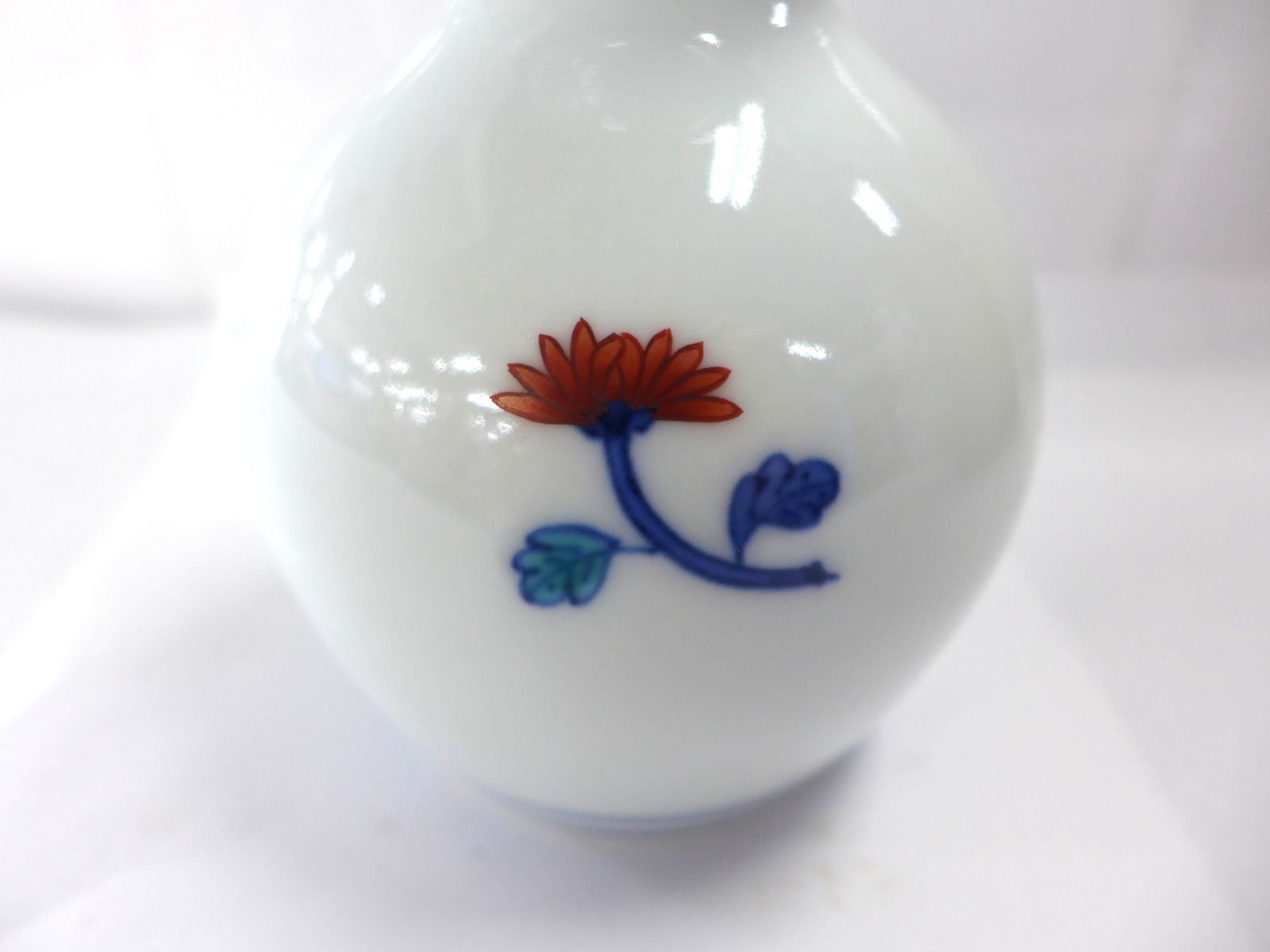 108 人間国宝 十三代 今泉今右衛門 錦芙蓉絵瓢瓶 花瓶