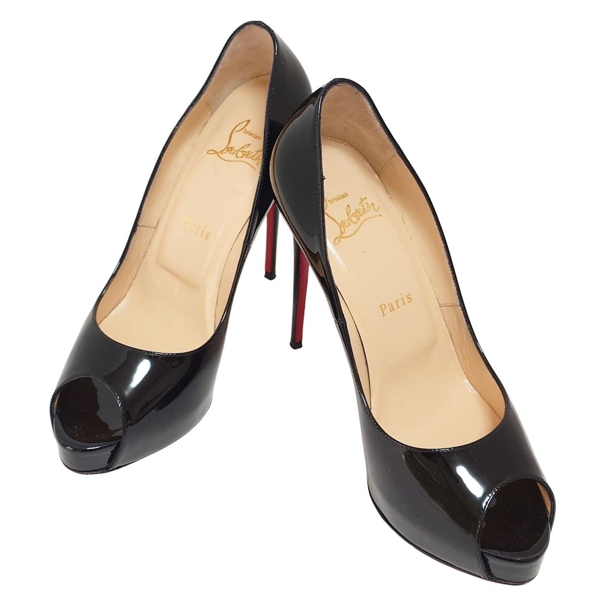 【定番品】クリスチャンルブタン☆エナメル☆パンプス☆黒☆37☆ポインテッドトゥー Christian Louboutin クリスチャンルブタン パンプス Hot