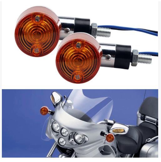 バイク用 ヨーロピアン ウインカー 丸型 4個セット ブラック×スモーク