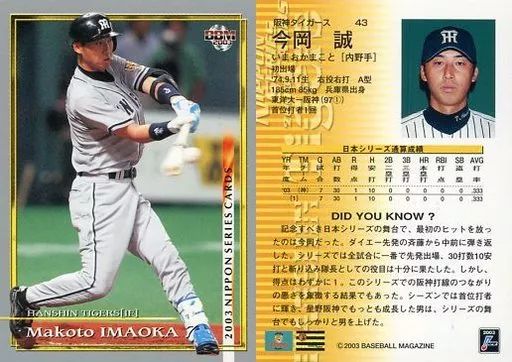 中古】BBM 43 [レギュラーカード] ： 今岡誠 - メルカリ