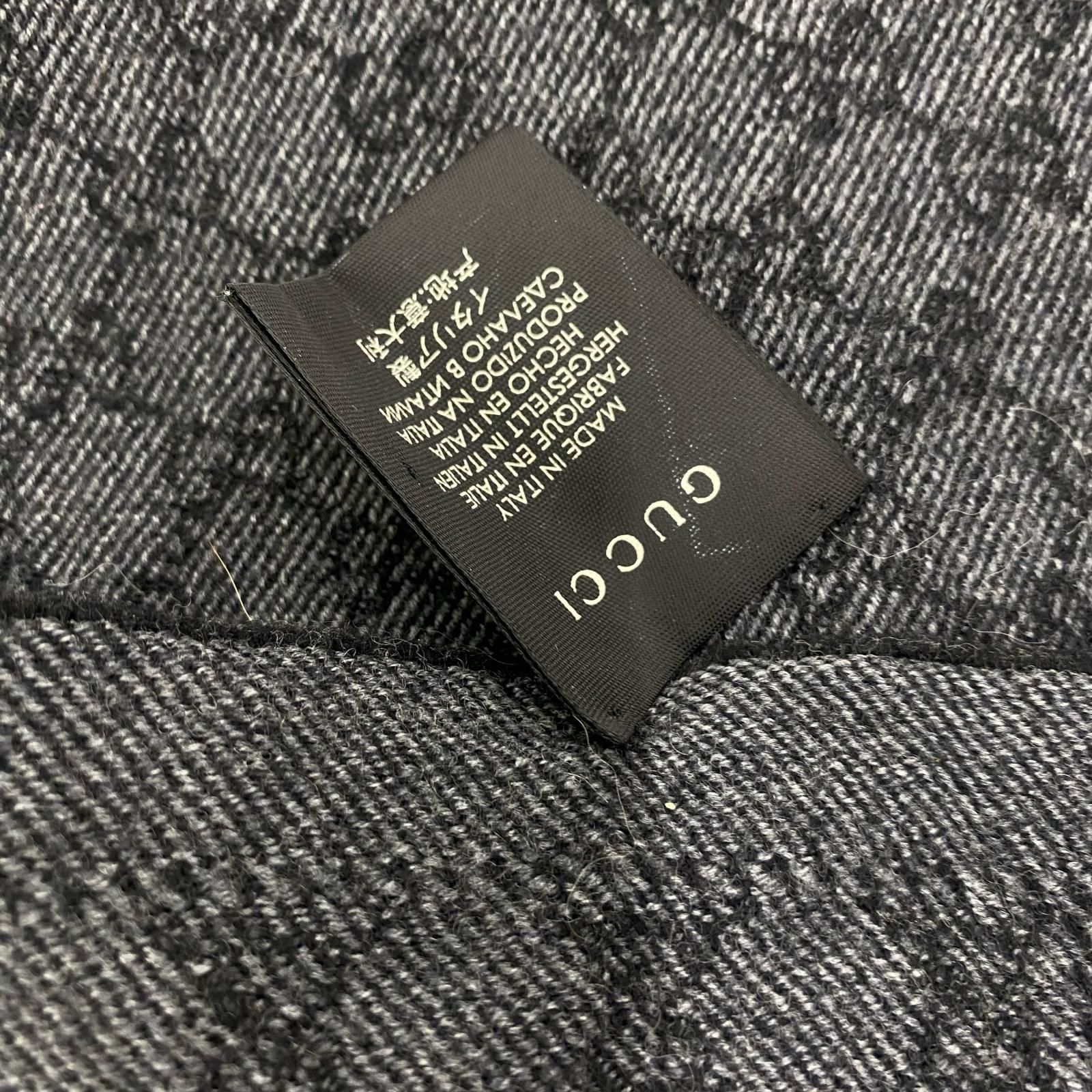 186005 GUCCI グッチ GGパターン マフラー ブラック - メルカリ