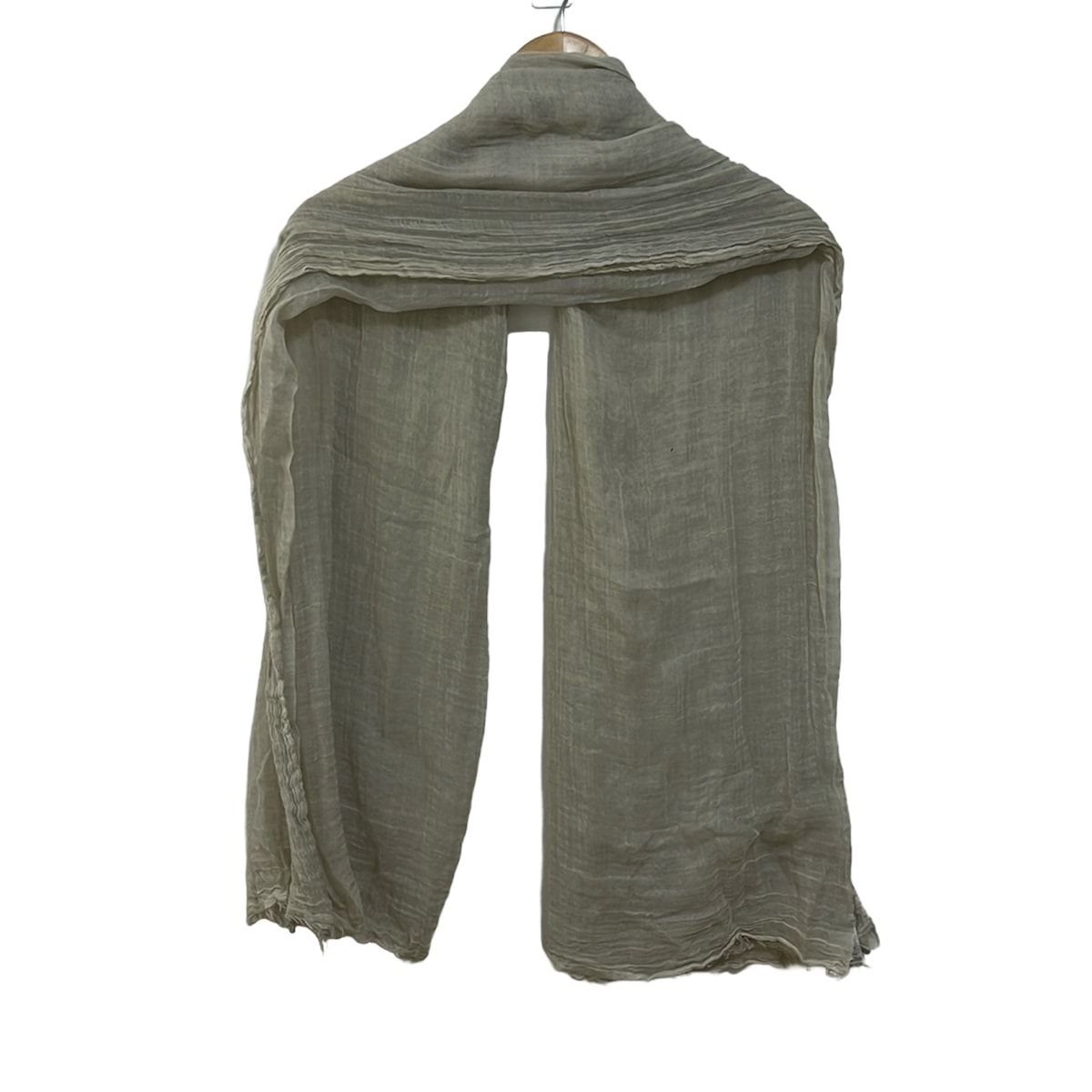 Falierosarti ファリエロサルティ ストール ショール - ライトグレー シワ加工 コットン シルク