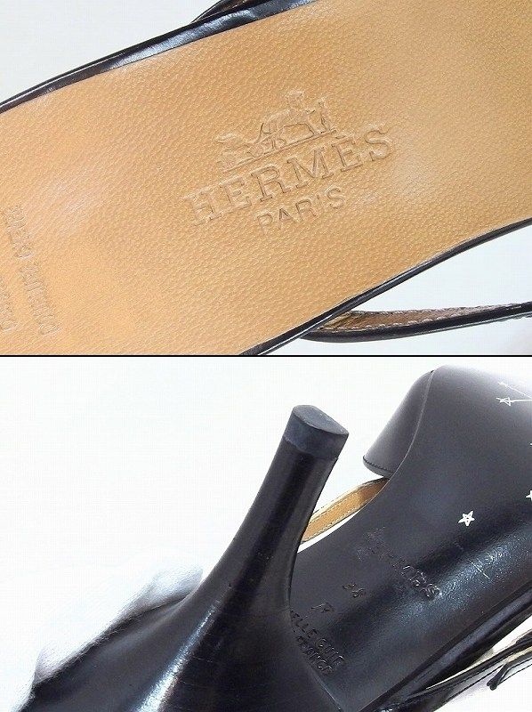 173491】HERMES エルメス レザー 最高 ミュール ベルトデザイン 38