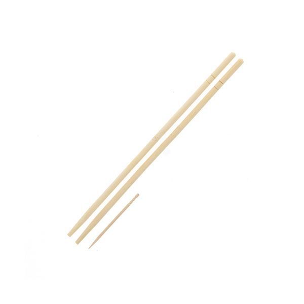 シモジマHEIKO 割箸 竹丸箸 ポリ完封 楊枝入り 20cm 004636336 1セット 4000膳 100膳×40パック
