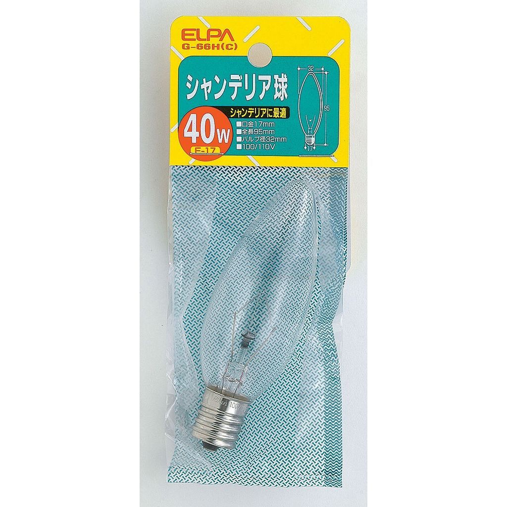 （まとめ買い）ELPA シャンデリアE17 G-66H(C) 【×10セット】