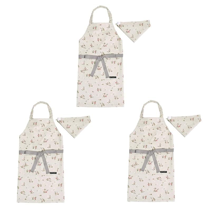 COLORFUL CANDY STYLE 子どもエプロン 100～120cm プティ ブーケ 3枚セット 女の子 かわいい 子供用 子供 こども エプロン 三角巾 セット ゴム キッズエプロン おしゃれ 幼児 小学生 かわいい 小学校 N1253643 0