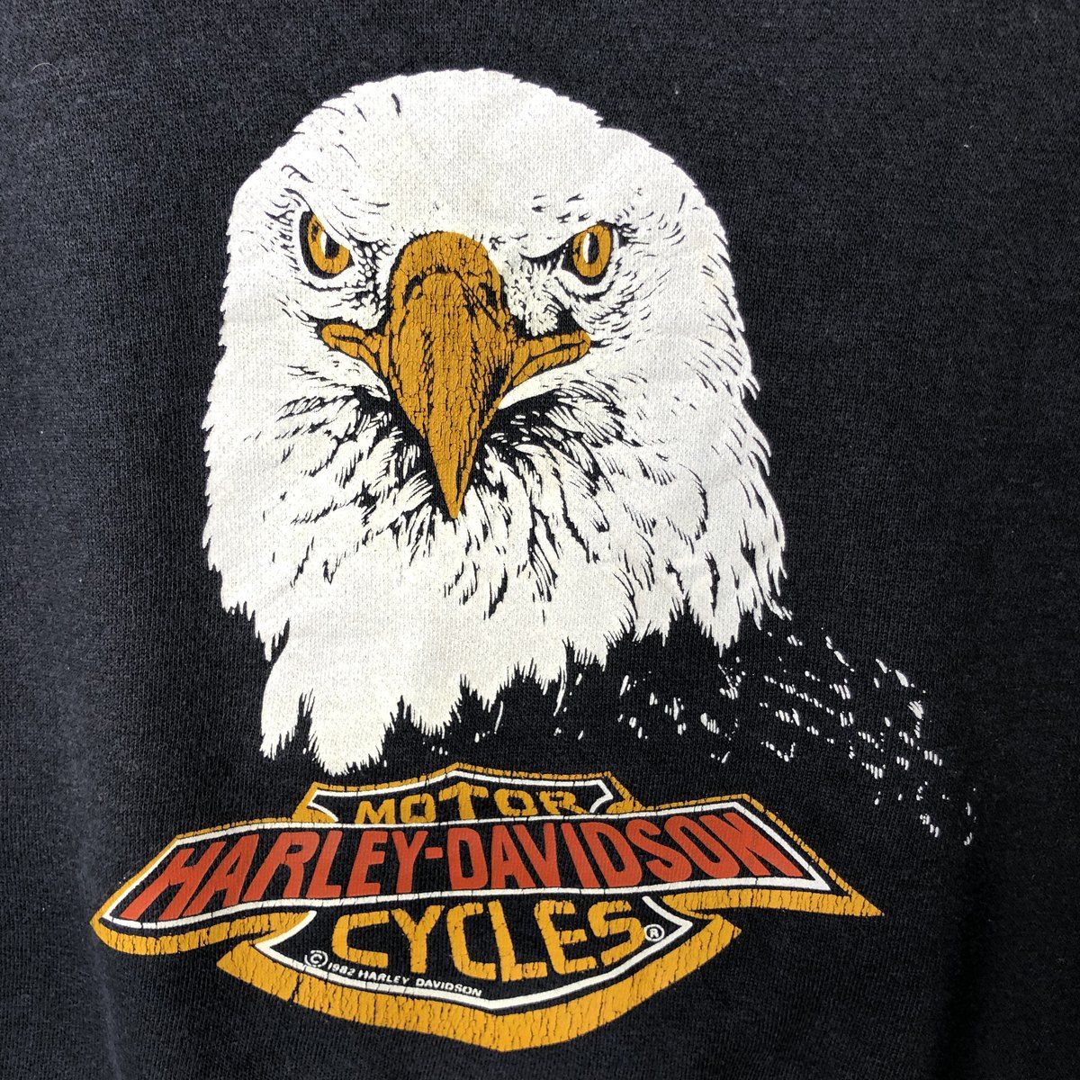 レビュー高評価商品 古着 鷲柄 ハーレーダビッドソン Harley-Davidson 80年代 トップス
