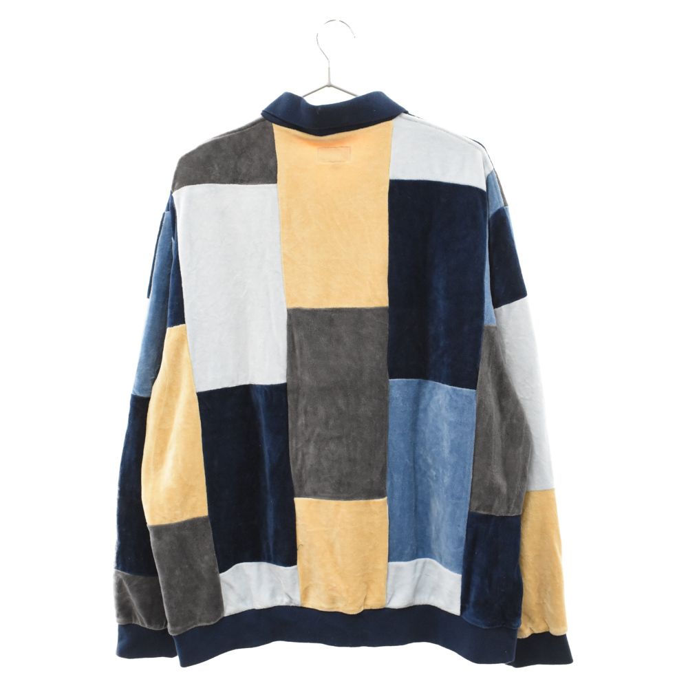 Supreme シュプリーム 長袖 ポロシャツ パッチワーク ベロア 刺繍ロゴ Supreme シュプリーム 21AW Floral Patchwork Velour L/S Polo